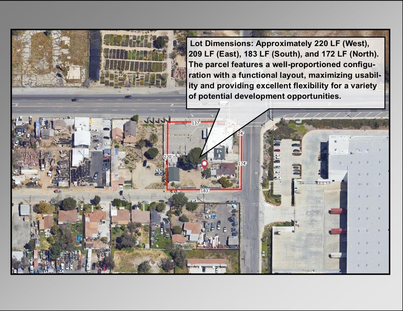 Aerial with parcel dimensions