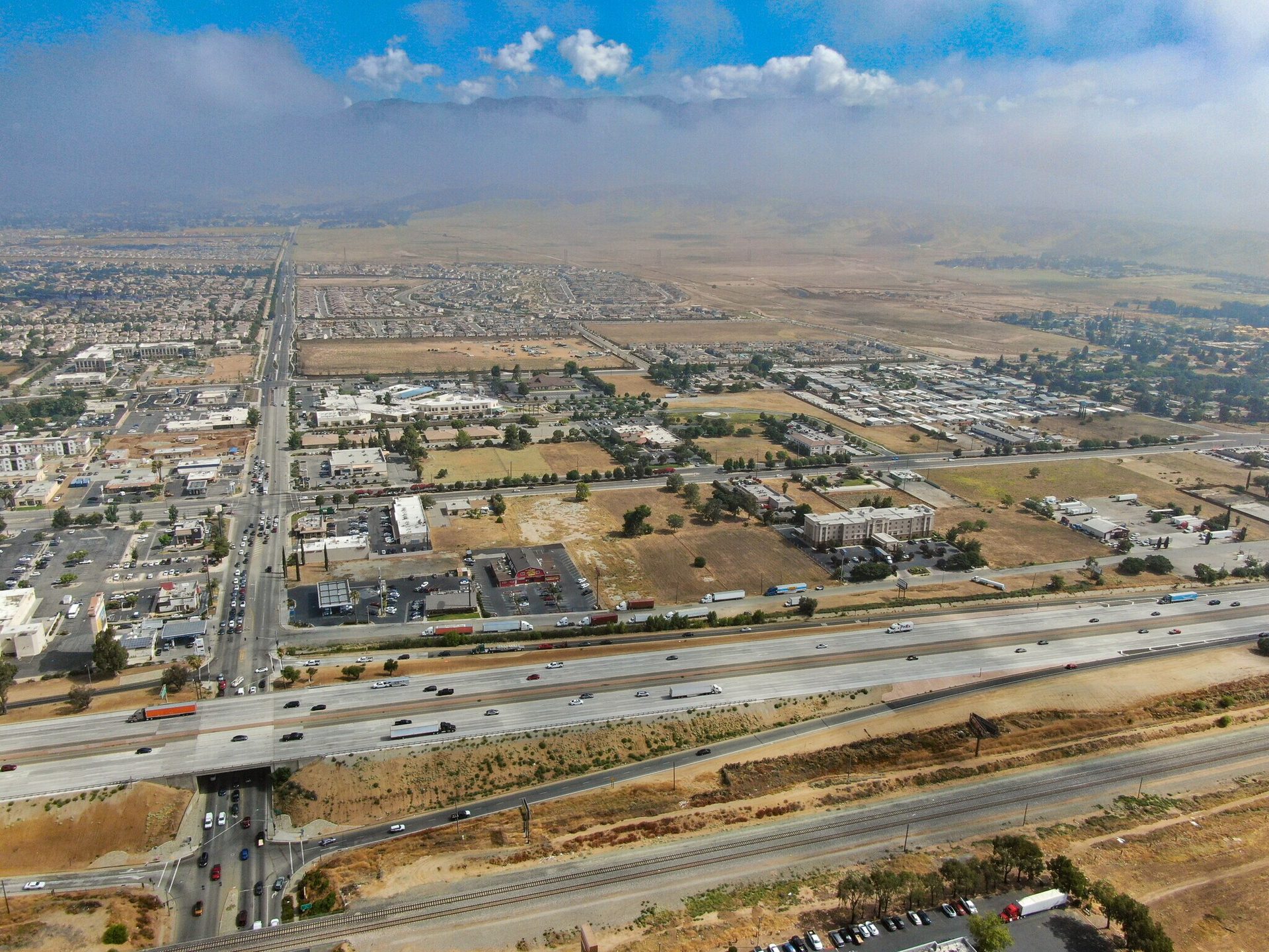Aerial view toward Banning