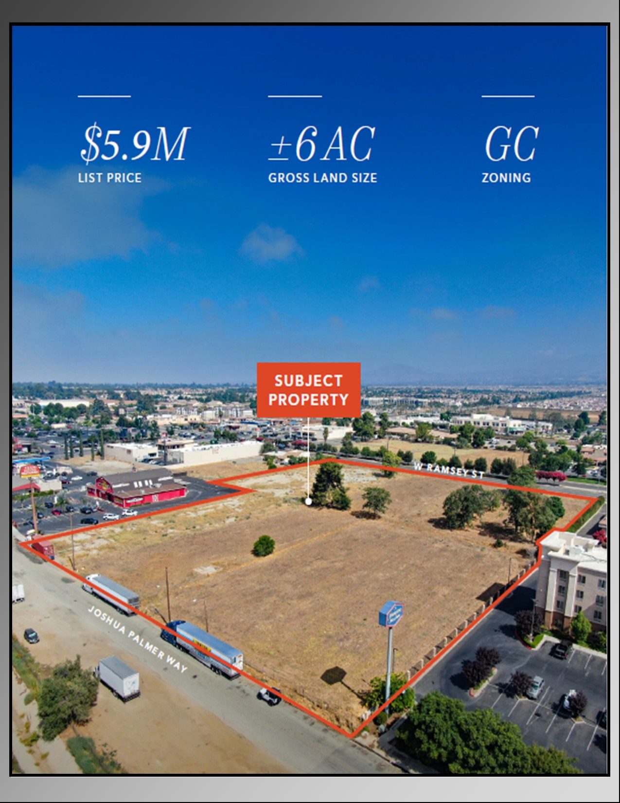 Site plan with acreage and zoning