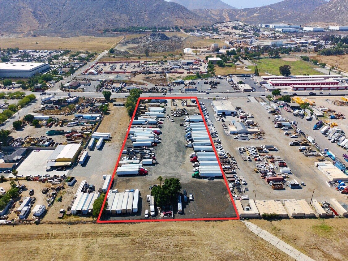 Aerial view of the yard